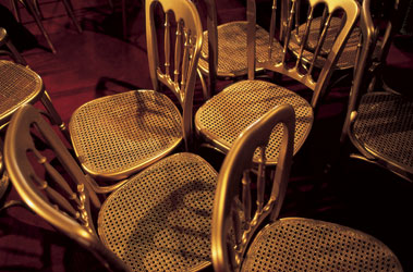 a group of decorative chairs